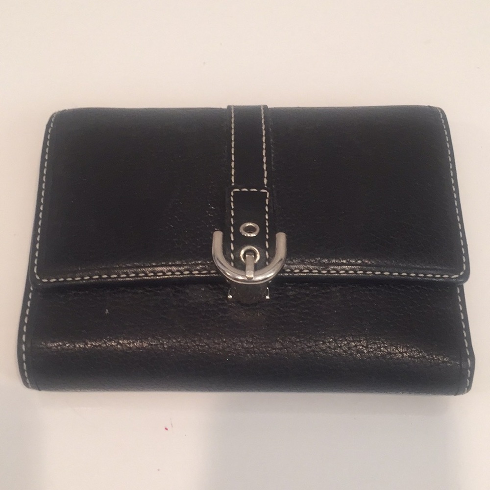 Black leather coach wallet